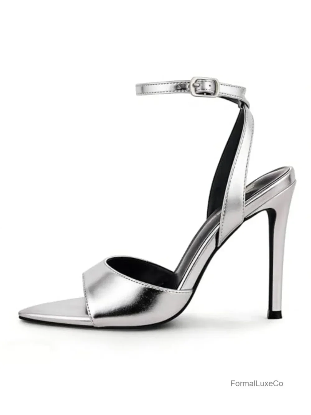 Pointed Toe Ankle Strap Stiletto Heeled Sandals, High Heels with Adjustable